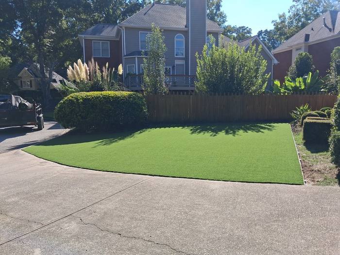Front yard turf installation